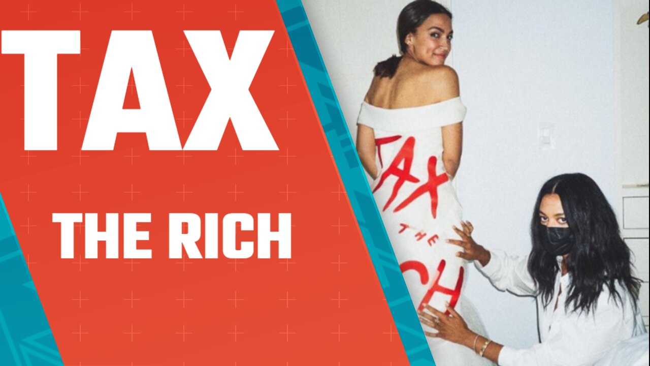 AOC wears TAX THE RICH Dress to Met Gala