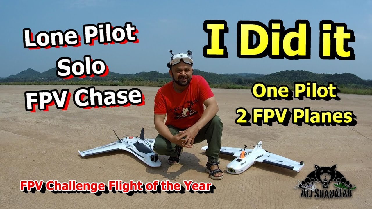 FPV Challenge Flight One Pilot Flying Two FPV Wings FPV Airplane Chase