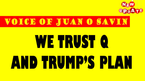 JUAN O SAVIN VOICE: I TRUST Q AND TRUMP'S PLAN