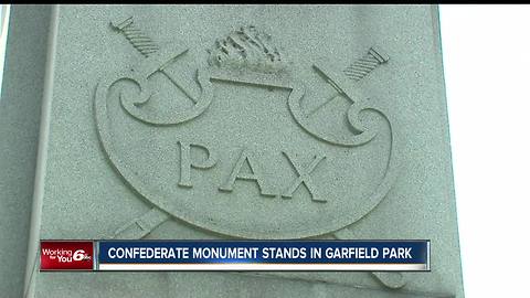 Confederate monument stands in Garfield Park