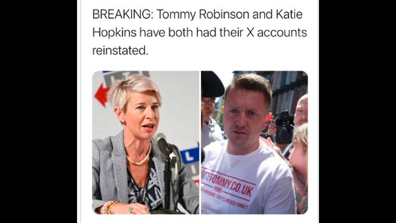 BREAKING NEWS : Katie Hopkins & Tommy Robinson back on X (formerly Twitter)