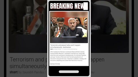 Jaishankar Rebuts Pakistan: "No Talks on Terrorism with Terrorists | #shorts #news