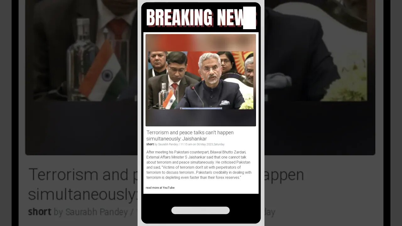 Jaishankar Rebuts Pakistan: "No Talks on Terrorism with Terrorists | #shorts #news