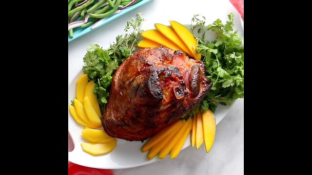 Mango Mustard Glazed Ham