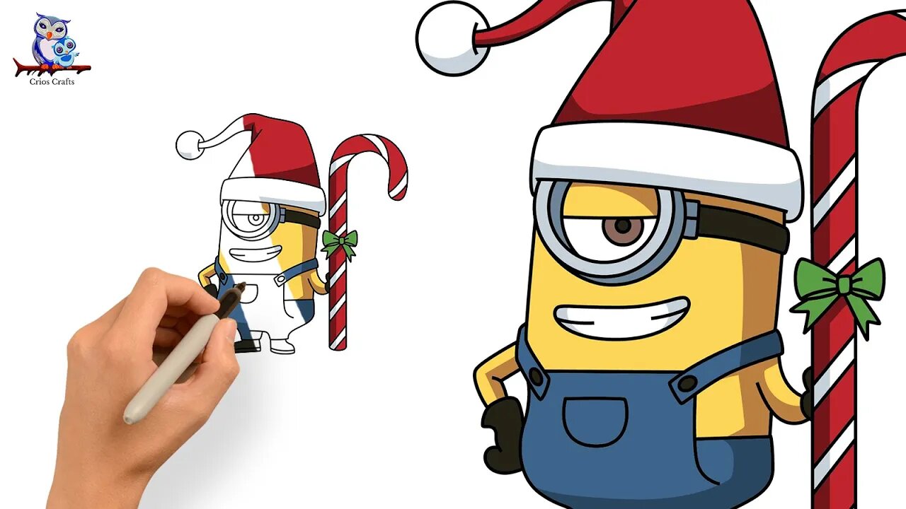 How to Draw Christmas Minion - Art Tutorial