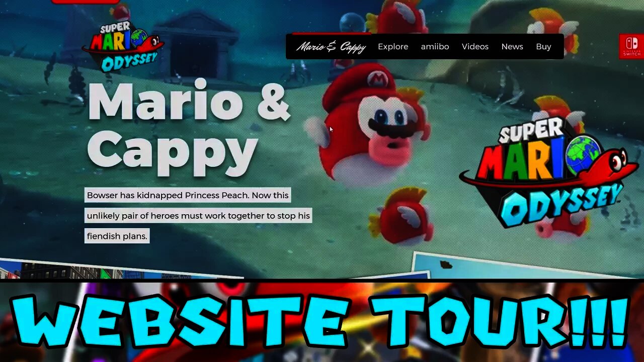 Super Mario Odyssey Website Tour (Easter Eggs, Menus, Maps, & More)