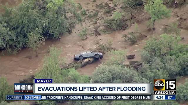 Mayer evacuations lifted after flooding