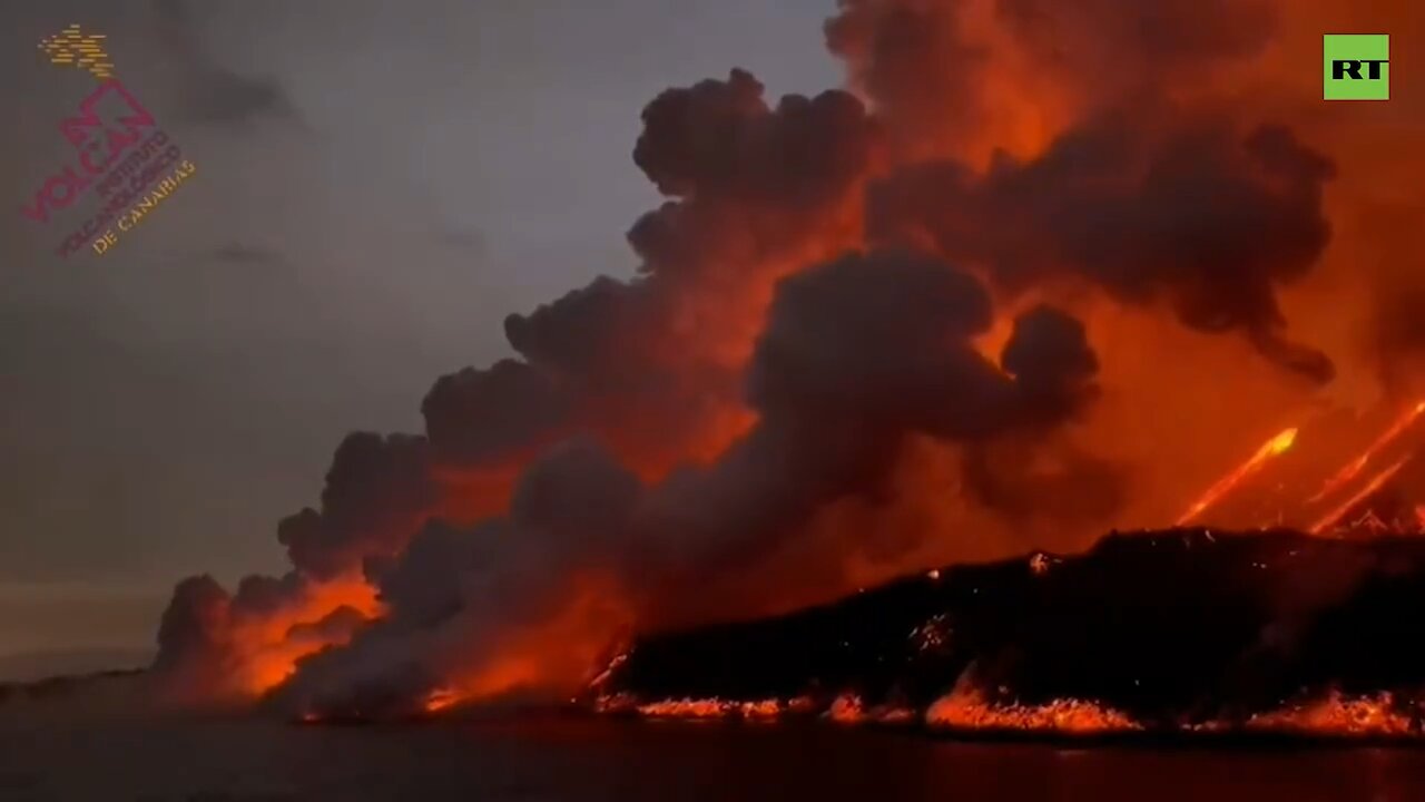 Second Lava Stream from La Palma Volcano reaches Atlantic!