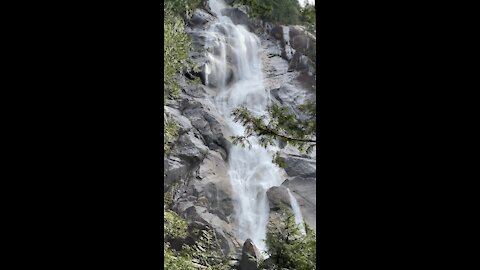 Upclose view of Shannon Waterfalls