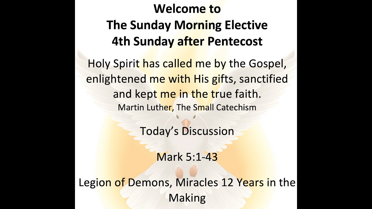 21-06-20 Sunday Elective - Mark 5