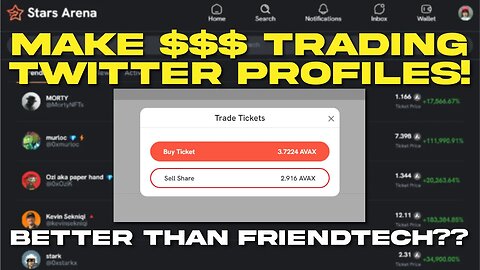 Make money trading twitter profiles! Stars Arena