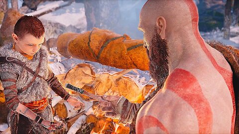 Kratos & Atreus Cremate Fayes Remains - God of War