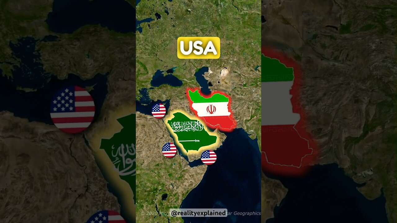 Why Is Middle East Divided ?? 🇮🇷🇸🇦 #shorts #maps #iran #saudiarabia #facts #geopolitics #countrie