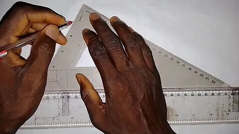 FRONT ELEVATION and PLAN of an Oblique Hexagonal Pyramid