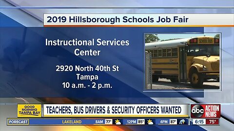 2019 Hillsborough Schools Job Fair will be held on Monday, June 17