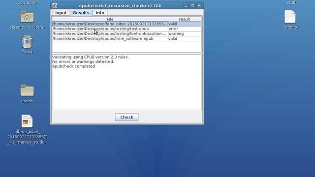 GUI for epubcheck (able to search directories recursively)