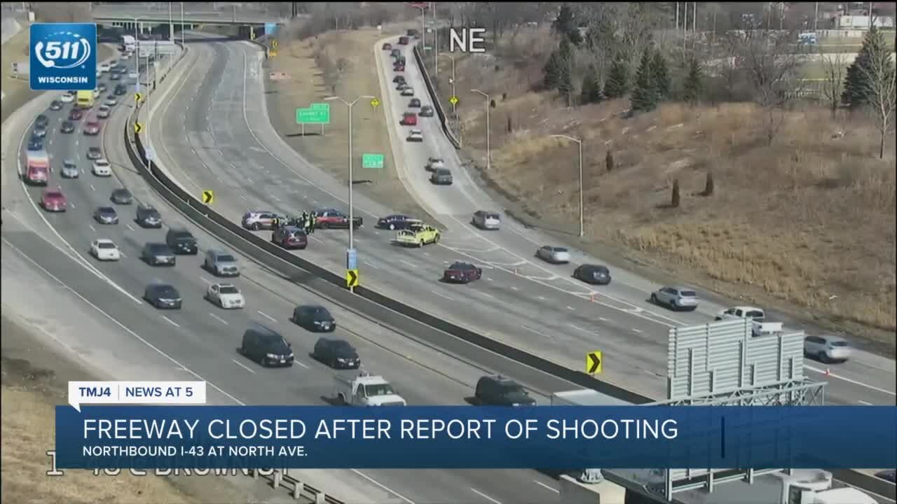 Northbound lanes of I-43 at North Avenue reopen after report of shots fired