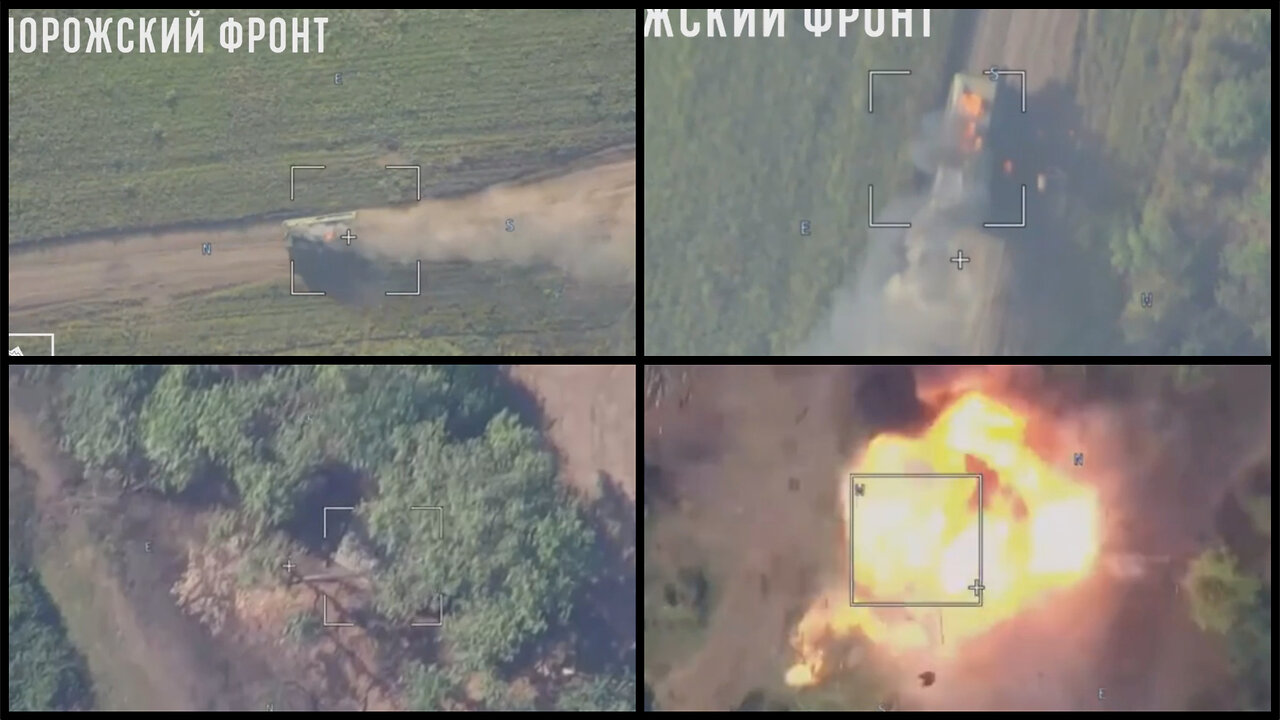 Russian Lancet UAV destroys Ukrainian IFV and AHS Krab self-propelled gun