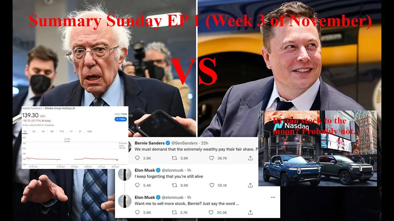 Summary Sunday EP1: Elon continues dumping stock, BABA earnings crash, Bitcoin dumps after China FUD