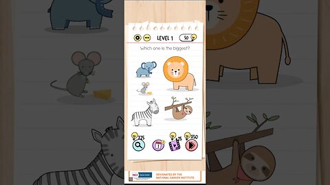 WHICH ARE THE BIGGEST AT BRAIN TEST LEVEL 1