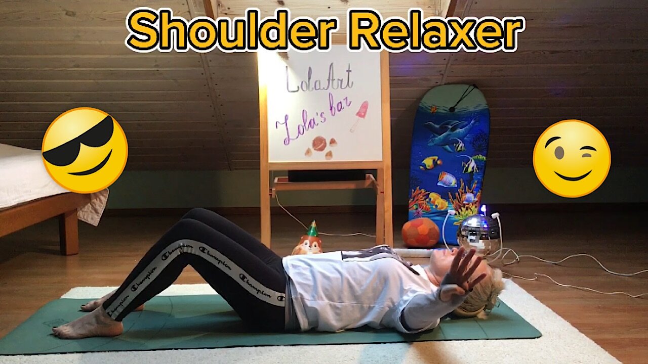 Shoulder relaxer. Natural gravity stretch.