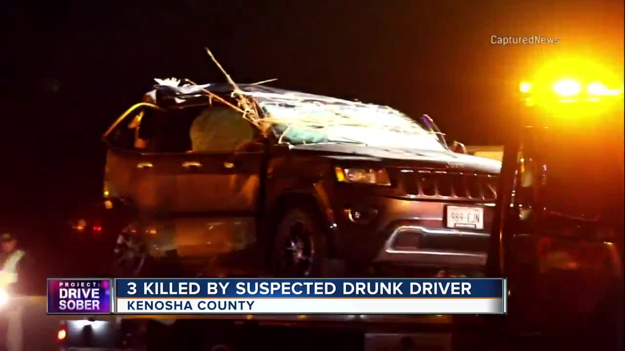 Three family members killed in alleged drunk driving crash in Kenosha County; suspect in custody