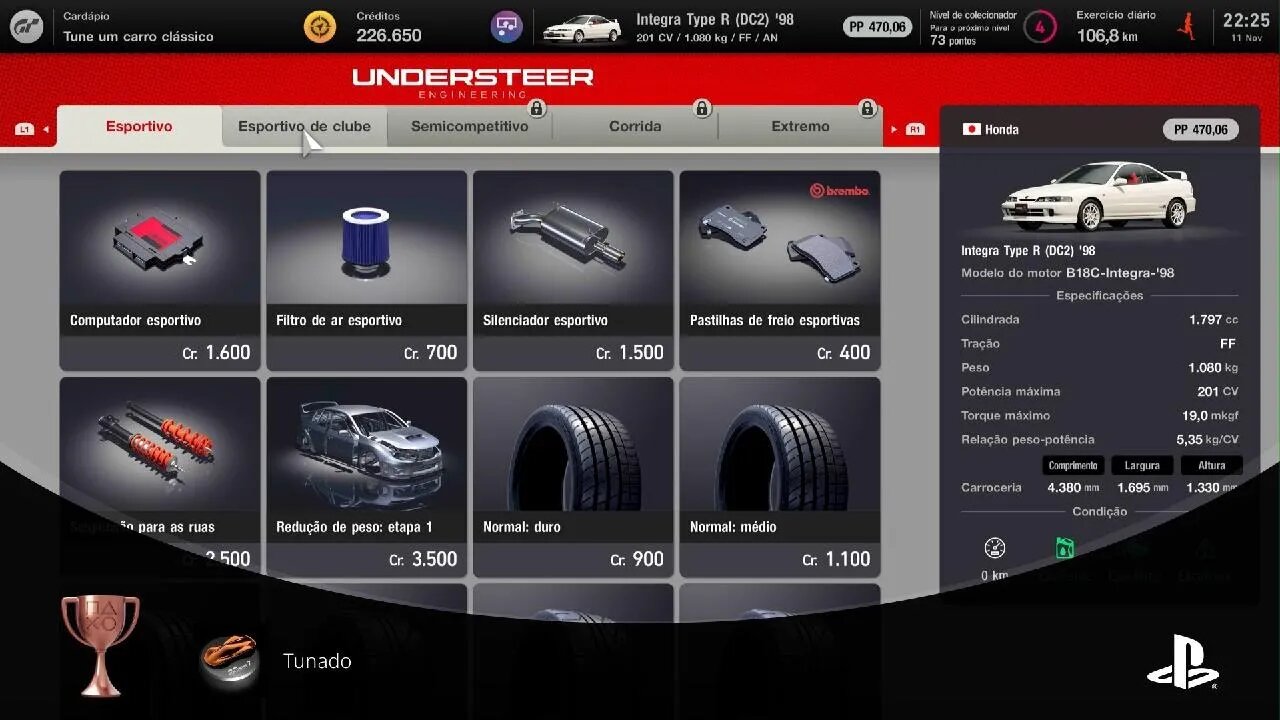 Tunado - Comprou e equipou peças de tuning - Gran Turismo 7 - PS5