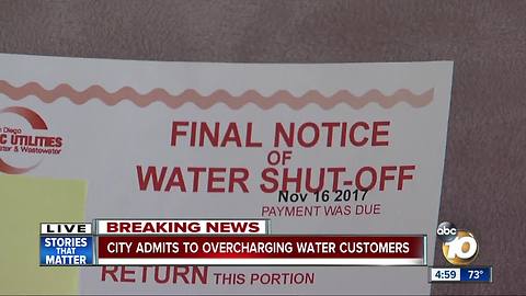 City admits to overcharging water customers