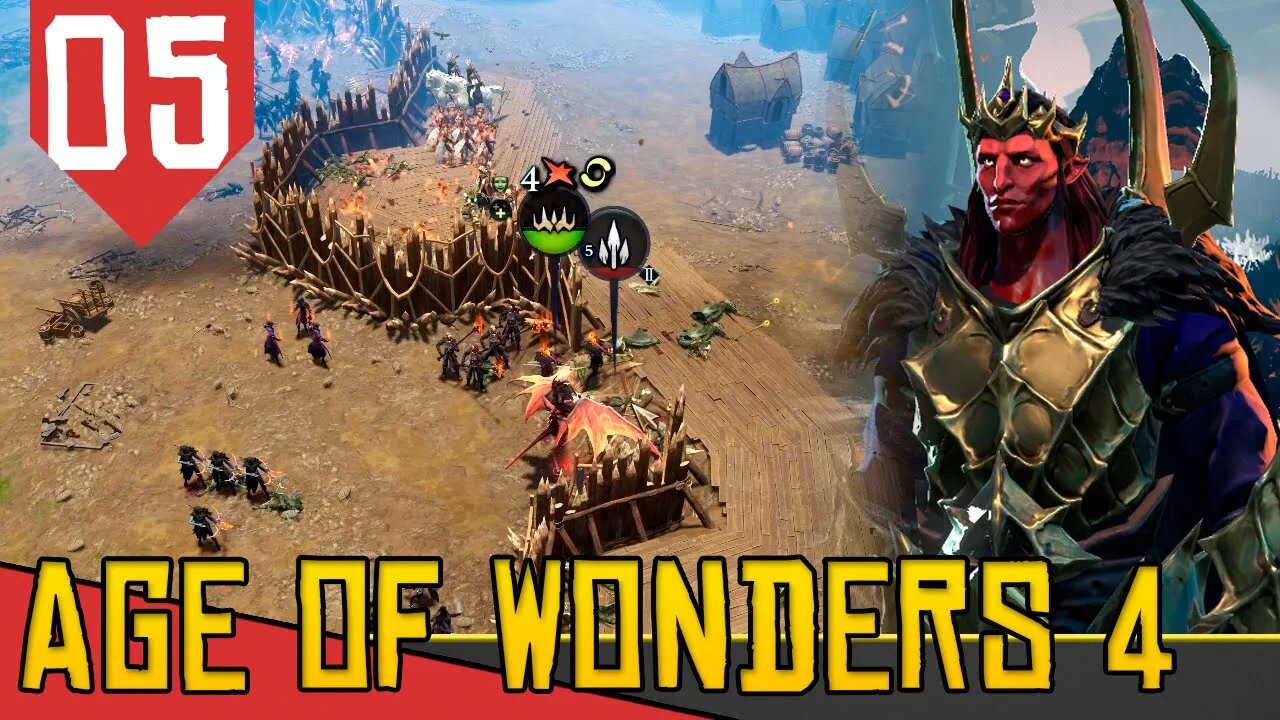 Grande BATALHA DE CERCO - Age of Wonders 4 Valley of Wonders #05 [Gameplay PT-BR]