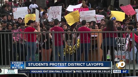 Sweetwater UHSD students protest district layoffs