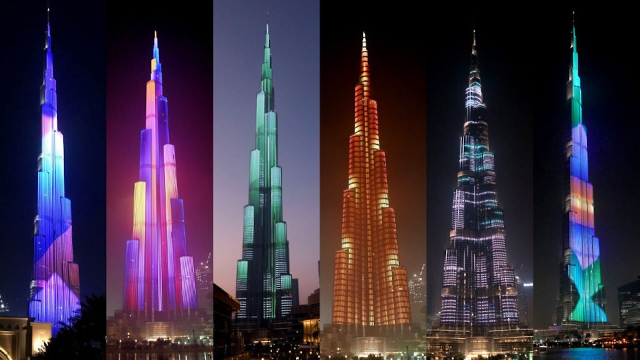 Burj Khalifa Lighting video