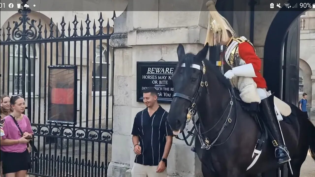 King's guard tells tourist to move (what) #horseguardsparade