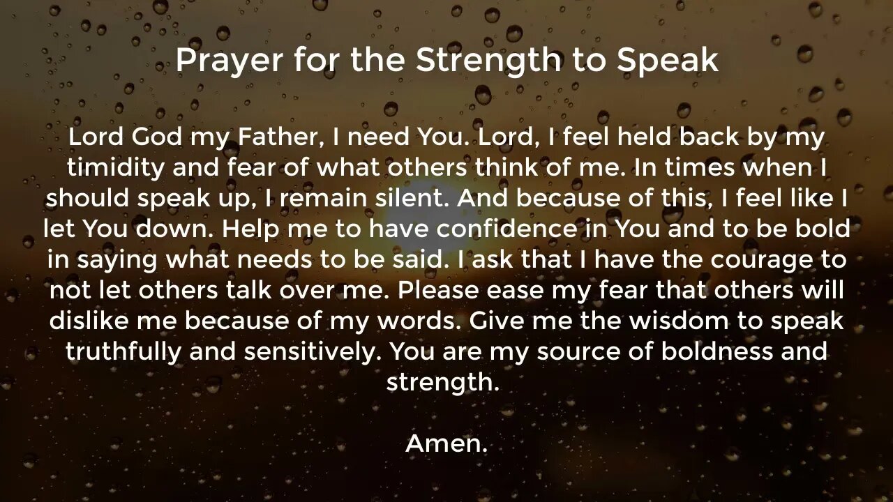 Prayer for the Strength to Speak