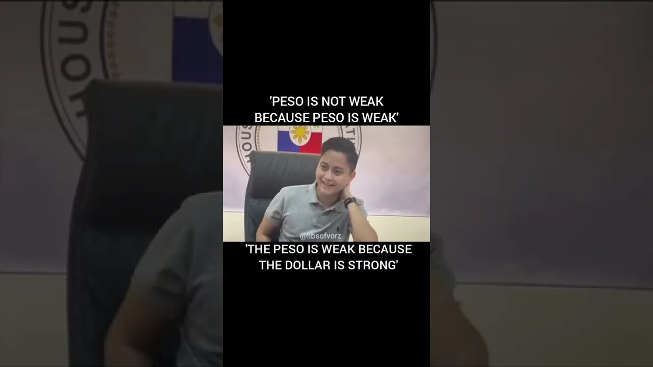 Peso is not weak because peso is weak. The Peso is weak because the dollar is strong.
