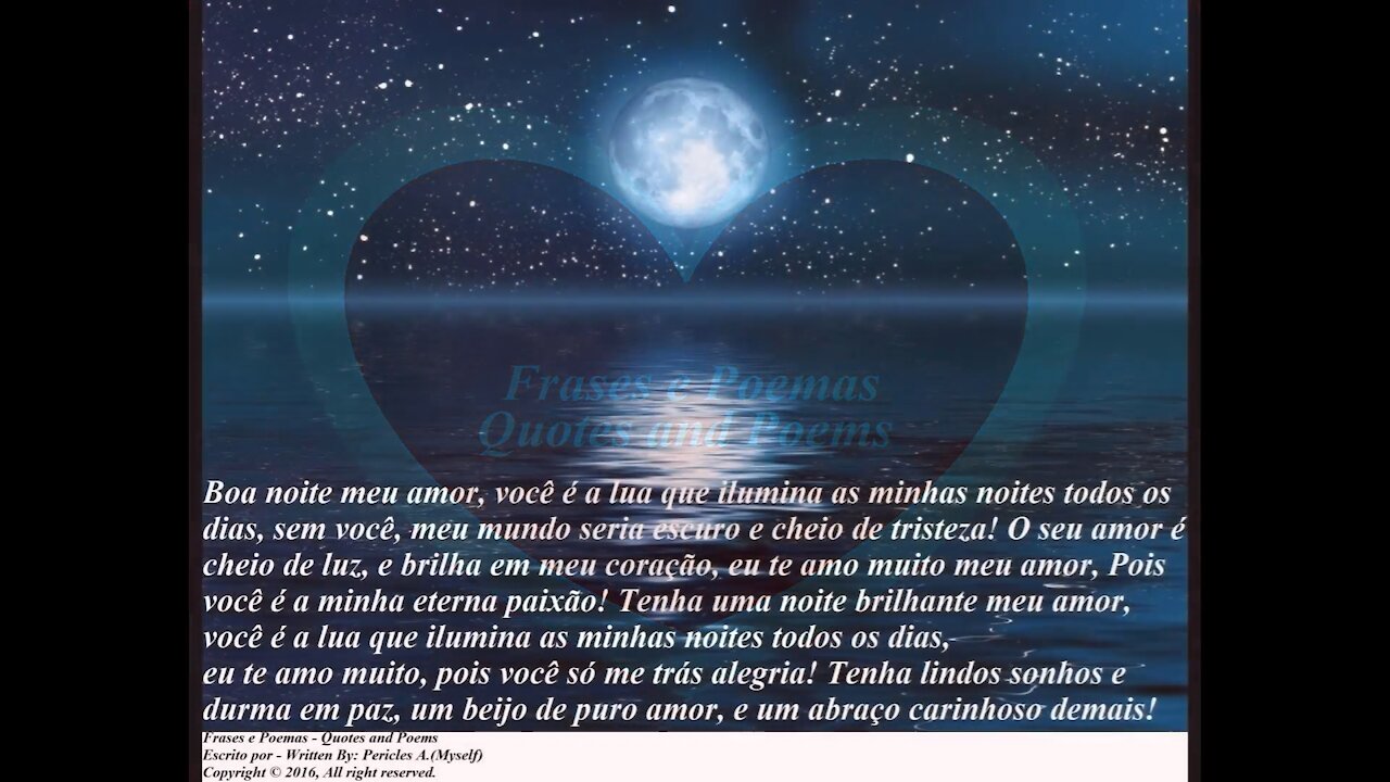 Boa noite meu amor, o seu amor brilha em meu coração, eu te amo! [Mensagem] [Frases e Poemas]