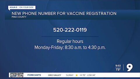 Pima County issues new phone number for COVID-19 vaccination registration