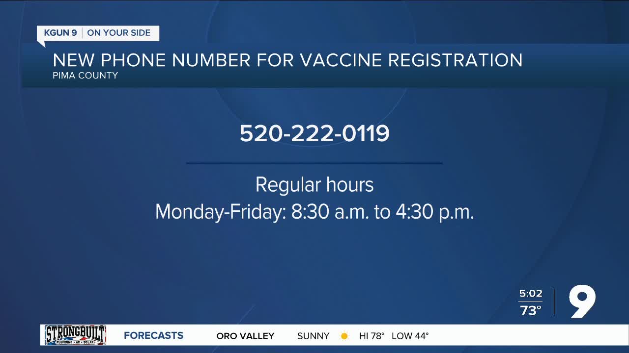 Pima County issues new phone number for COVID-19 vaccination registration