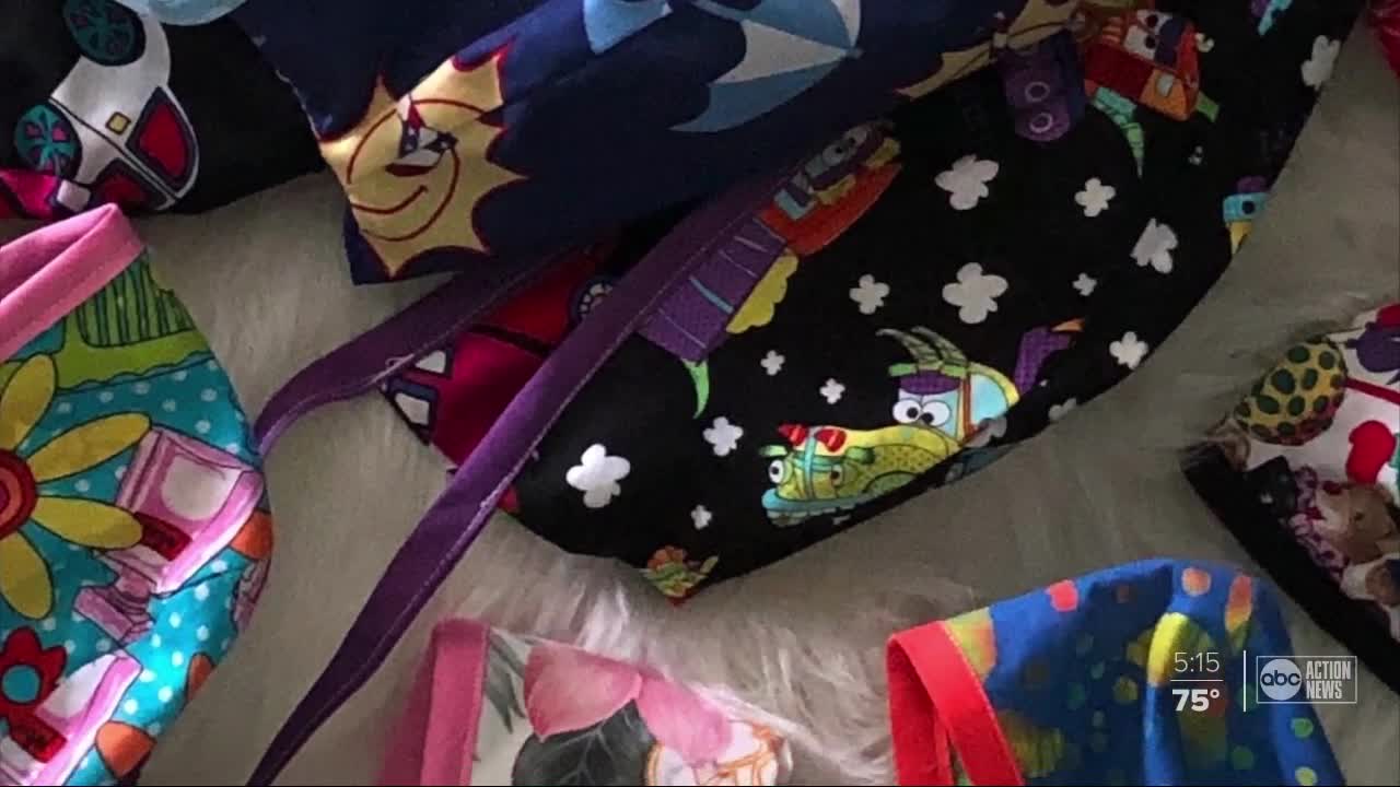Longtime Miss America seamstress makes protective scrub caps for staff at St. Pete hospital