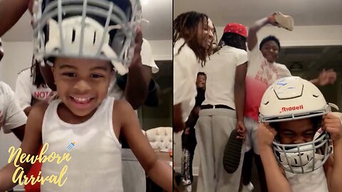 Lil Baby & Jayda Cheaves Son Loyal Tries The Helmet Challenge! ⛑