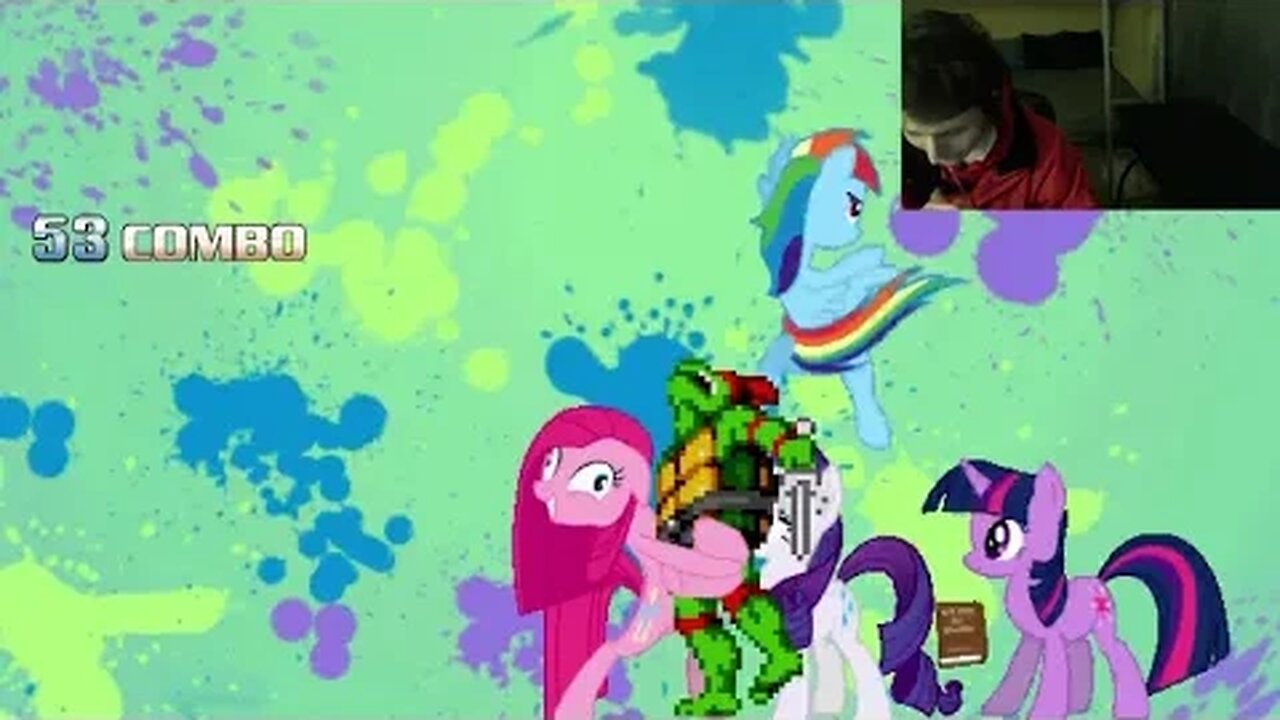 My Little Pony Characters (Twilight Sparkle, Rainbow Dash, And Rarity) VS Raphael In An Epic Battle