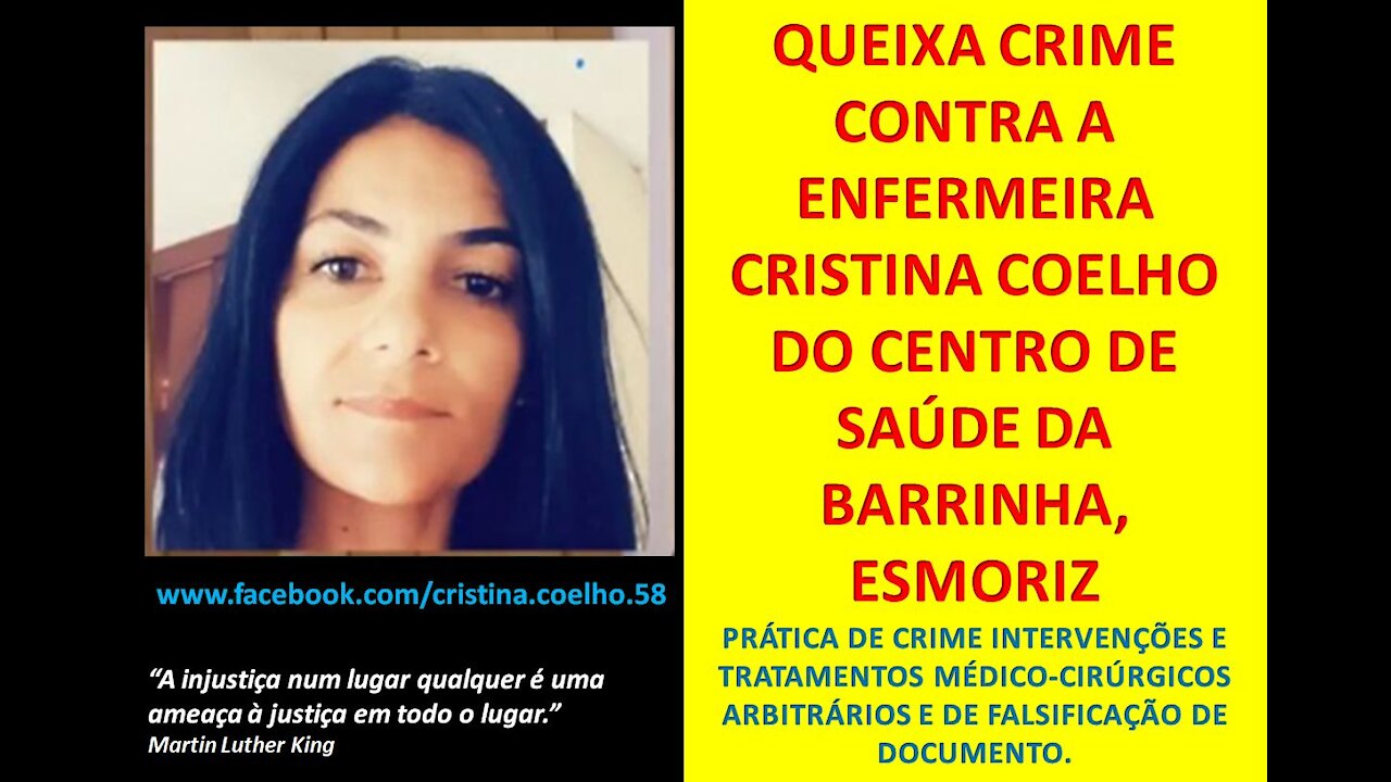 ENFERMEIRA CRISTINA COELHO, PORTUGAL - QUEIXA CRIME