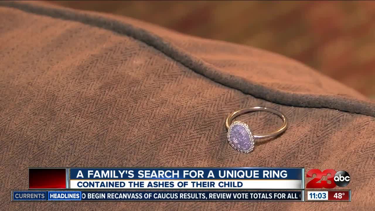 Family searches for missing ring containing their daughter's ashes