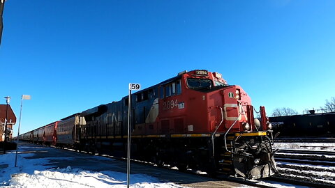 Potash Train With CN 2894 & CN 3906 DPU Engines In Sarnia
