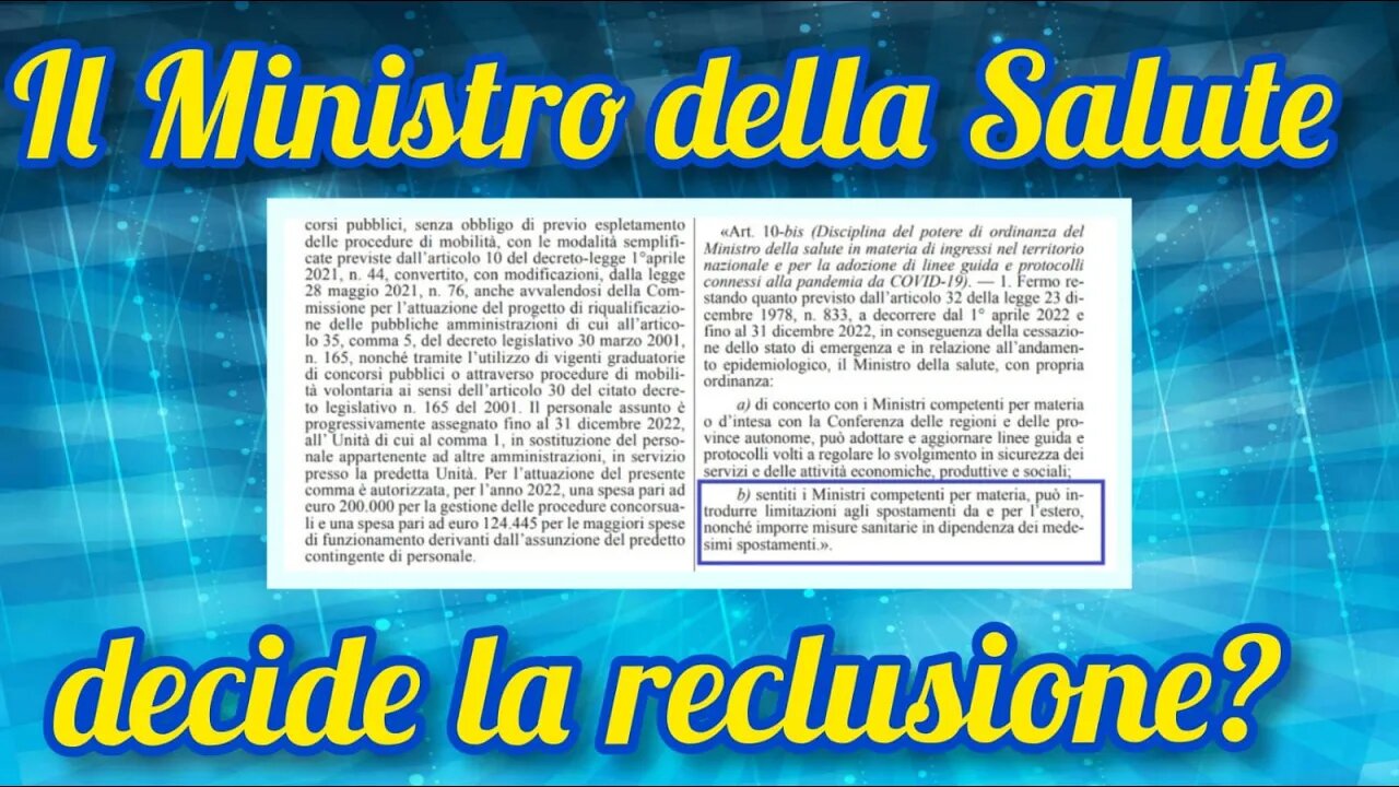 Art. 3 D.L. 24/2022 : Italia trasformata in un grande lager?