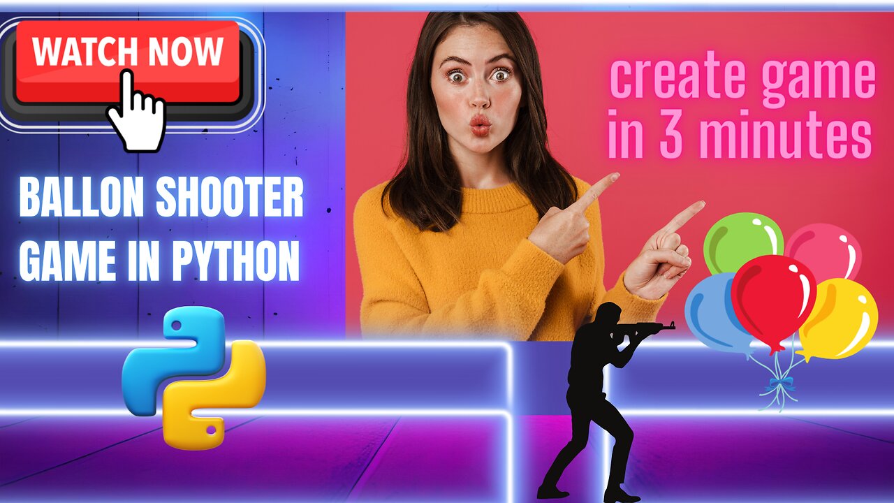 Create ballon shooter game in python in 3 minutes