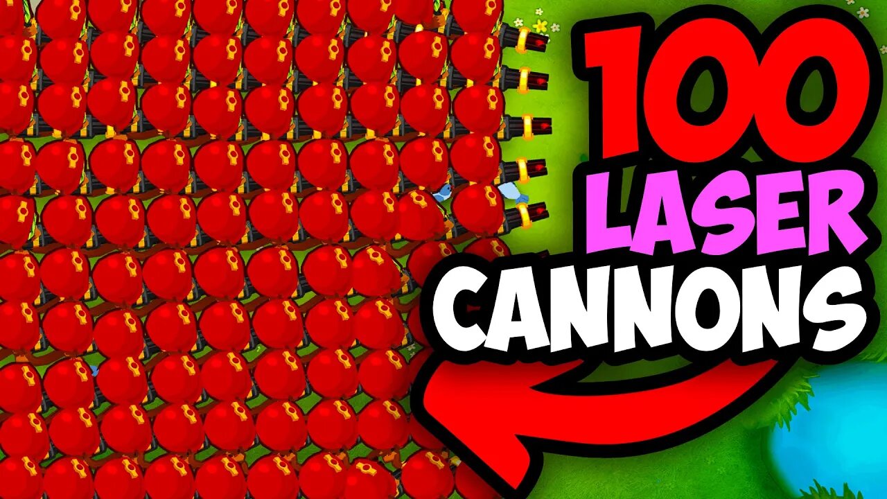 How Far Can 100 LASER CANNONS Go In BTD 6?