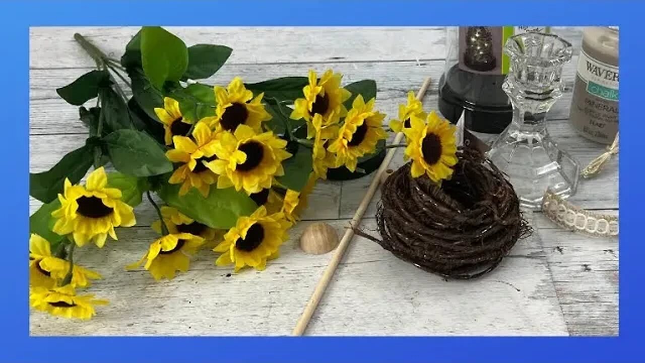 Sunflower Cloche DIY || Using Dollar Tree & Hobby Lobby Materials || Just 1 EASY Craft