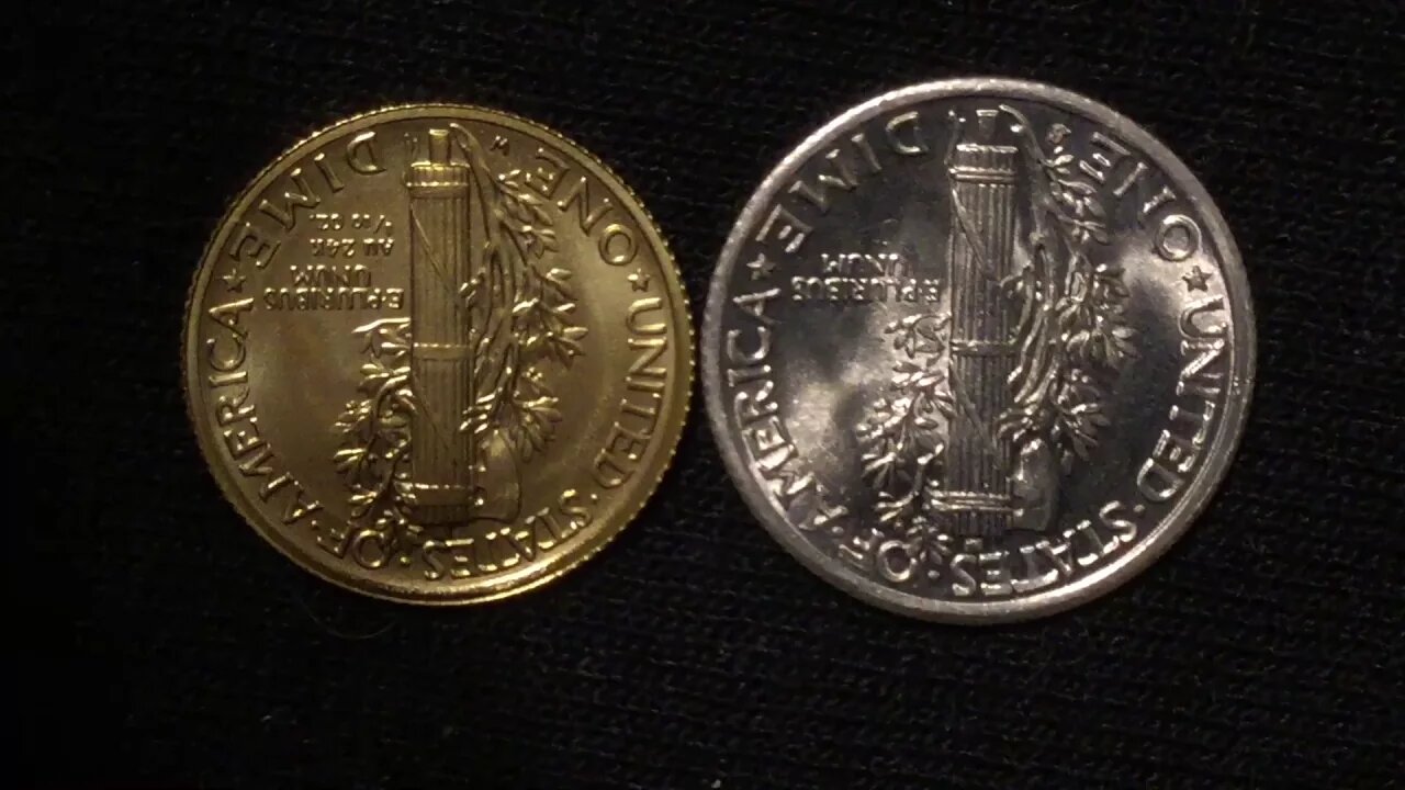 Mercury Dime Gold Coin: Comparative Study (an upside down look)