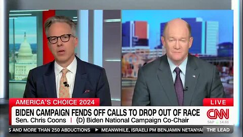 Tapper Presses Sen. Coons on Biden Gaffes: ‘With All Due Respect, It Is Not Honest to Say That This Is Just One Night’