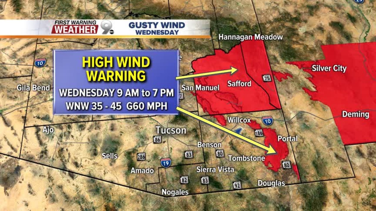 The wind blows much cooler air across southern Arizona